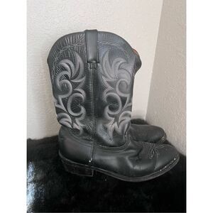 Cowtown black leather‎ western cowboy boots 12 12d